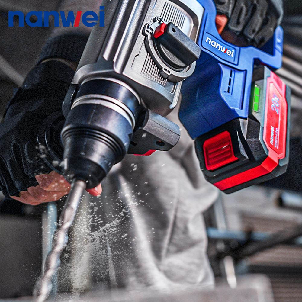 Перфоратор аккумуляторный Nanwei NW-H8261-4, 20V, SDS-Plus, 2 АКБ 4 Ач