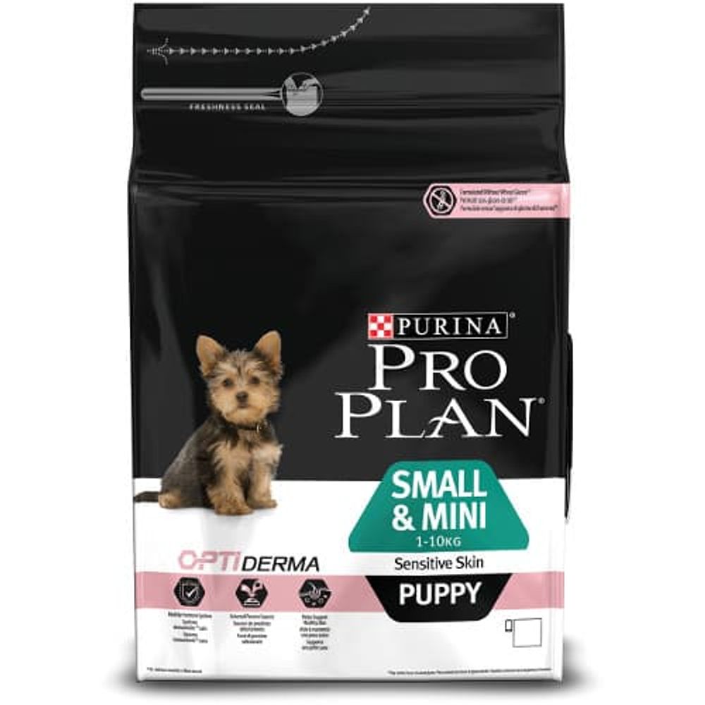 Сухой корм Pro Plan® Small & Mini для щенков мелких пород с чувствительной кожей, с лососем, Пакет 3 кг Сухой корм Pro Plan® Small & Mini для щенков мелких пород с чувствительной кожей, с лососем, Пакет 3 кг