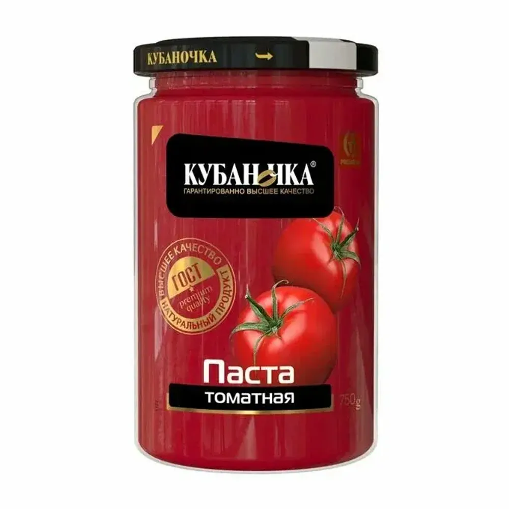 Томатная паста ТМ Кубаночка ст/б 750 гр
