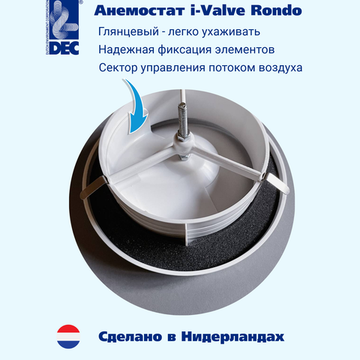 Диффузор приточный DEC i-Valve Rondo 160мм круглый пластиковый (Нидерланды)