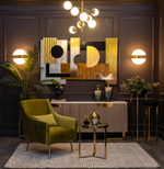 Стол журнальный Garda Decor прозрачное стекло, золото d.50*55 см