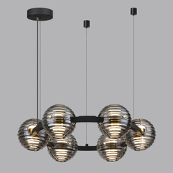 5041/60L L-VISION ODL24 000 черн./золото/дымчатый/металл/стеко Люстра LED 60W 4000К 1526Лм TRONI
