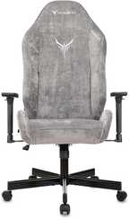 Кресло игровое Knight N1 Fabric серый Light-19 с подголов. крестов. металл