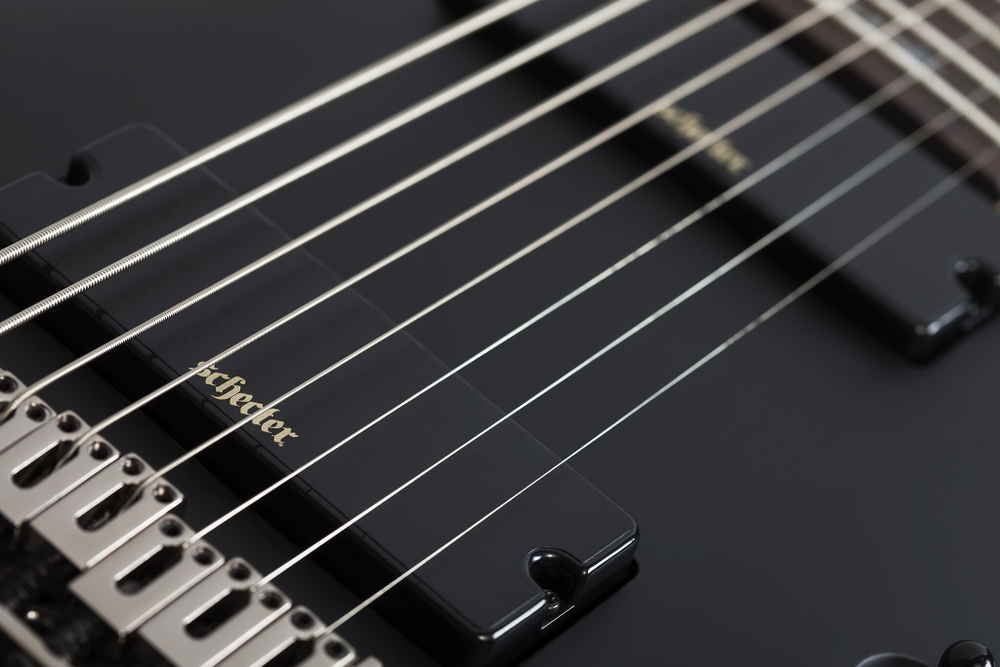 SCHECTER DEMON-8 AGED BLACK SATIN