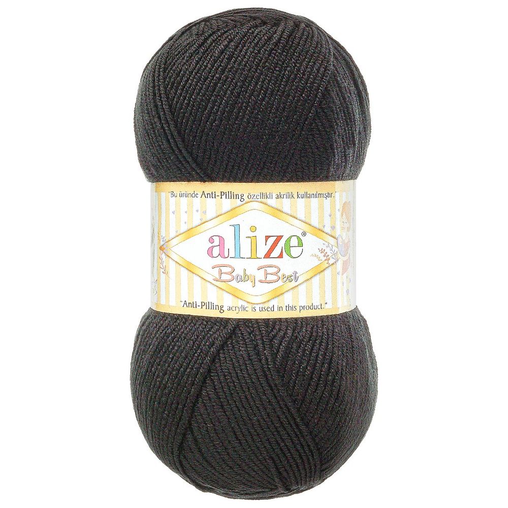 Пряжа Alize (Ализе) Baby Best / уп.5 мот. по 100 г, 240м, 060 черный A
