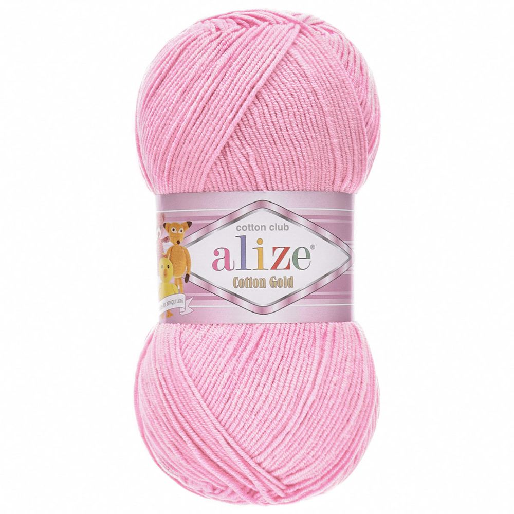 Пряжа Alize (Ализе) Cotton Gold / уп.5 мот. по 100 г, 330м, 518 розовый A