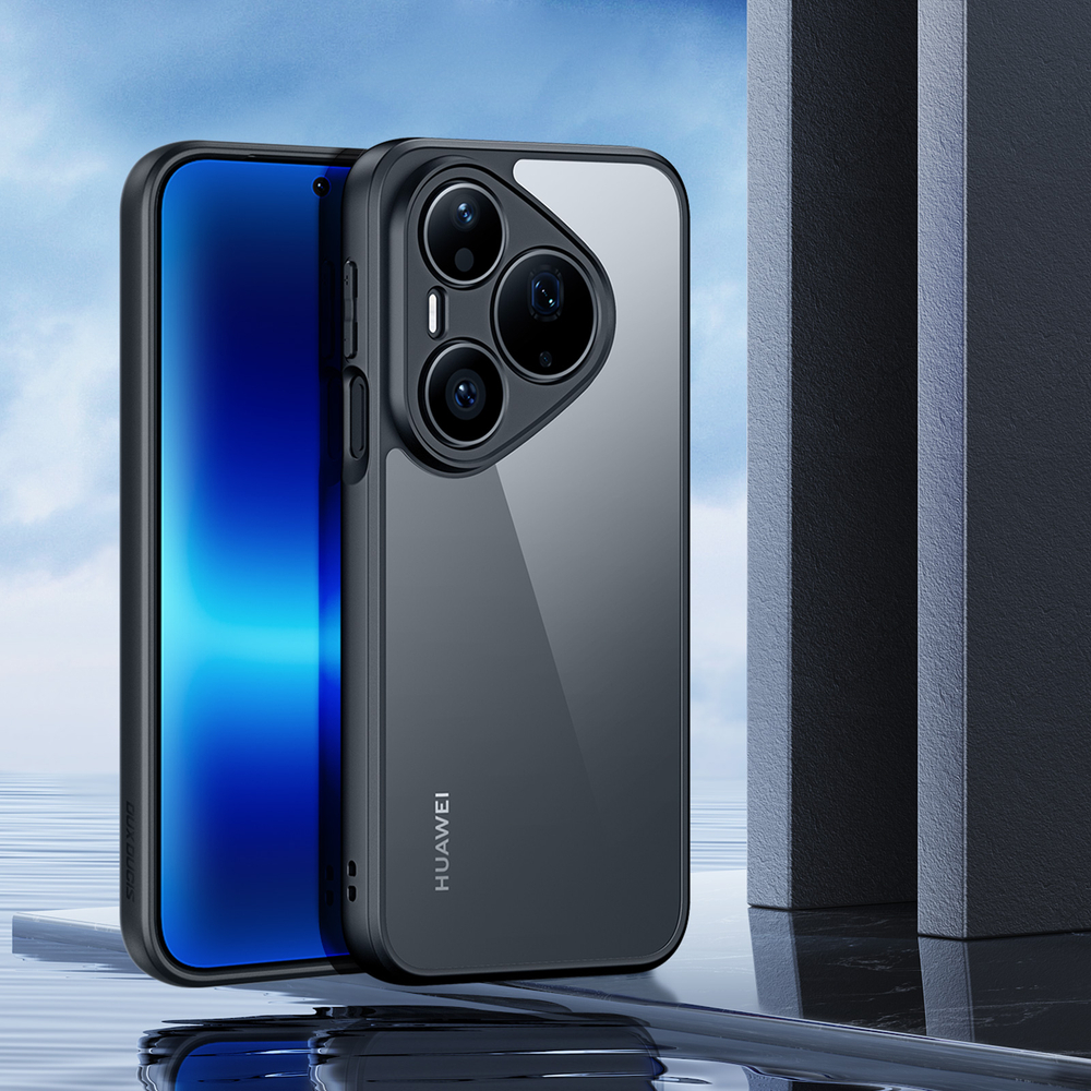 Чехол прозрачный с черными рамками для Huawei Pura 90 Pro, серия Aimo Series от Dux Ducis
