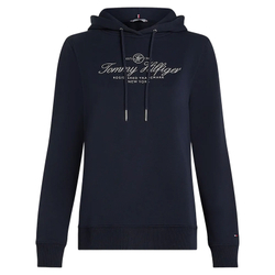 Женская Кофта теннисная Tommy Hilfiger Regular Hilfiger Script Hoodie - небесный