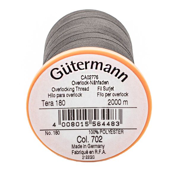 Нитка филаментная Gutermann Tera 180 (2000 метров), 1 кат. | 702 мышино-серый