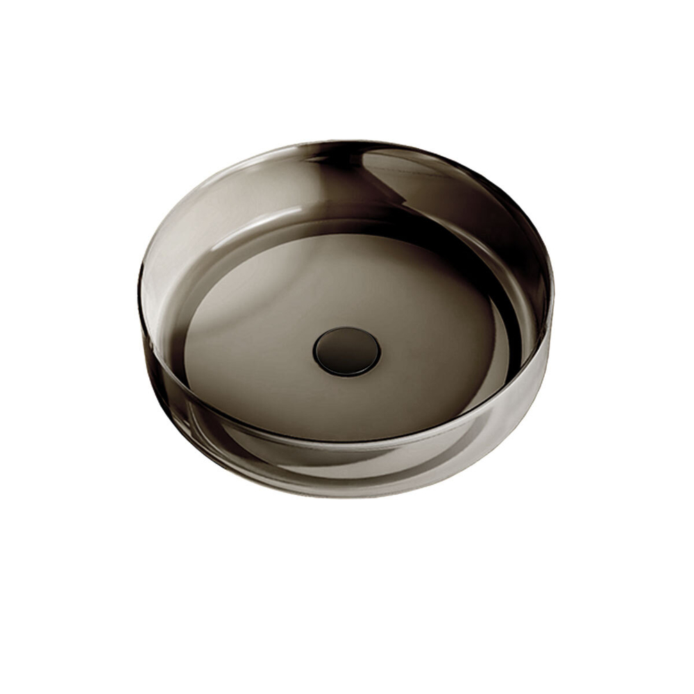 Раковина прозрачная Vincea VBS-6T16B, 450*450*130, накладная, цвет черный,
