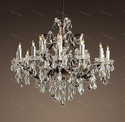 Люстра 19TH C. ROCOCO IRON & CLEAR CRYSTAL ROUND Restoration Hardware 68060230
