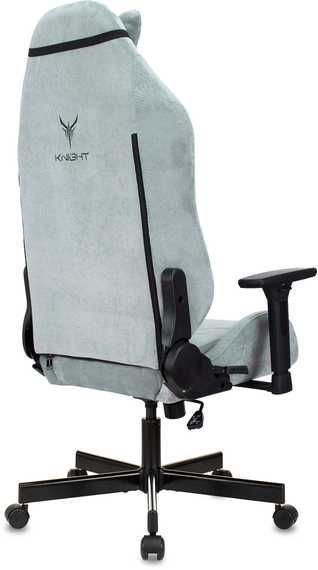 Кресло игровое Knight N1 Fabric серо-голубой Light-28 с подголов. крестов. металл