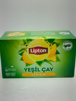 Lipton чай зеленый со вкусом лимона , 20 пакетиков, 30 г (Турция)