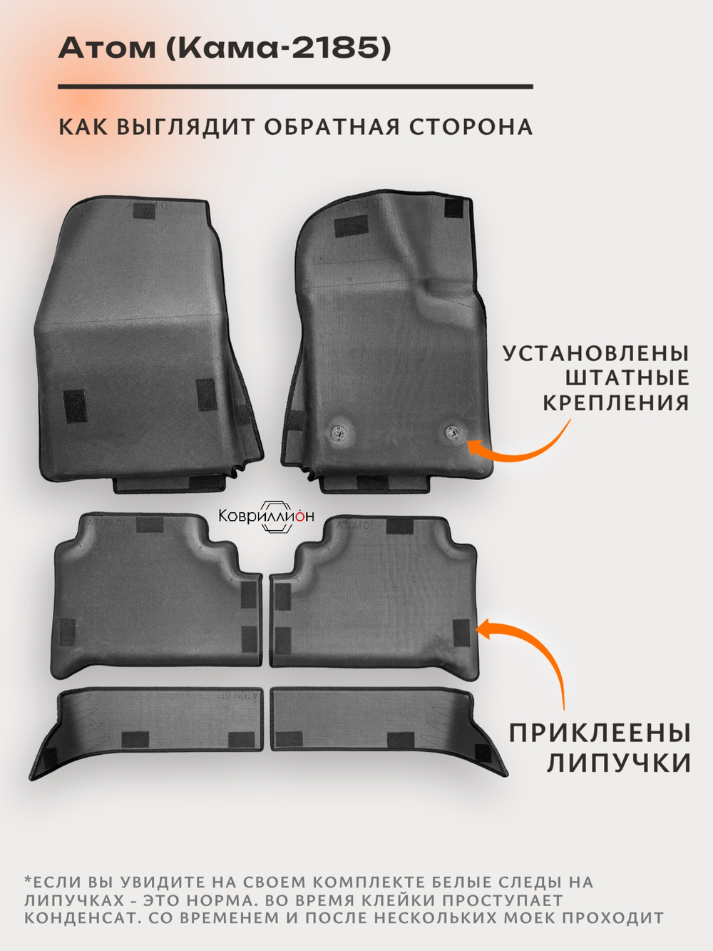 Автомобильные коврики ЭВА с бортами для Атом (Кама-2185)