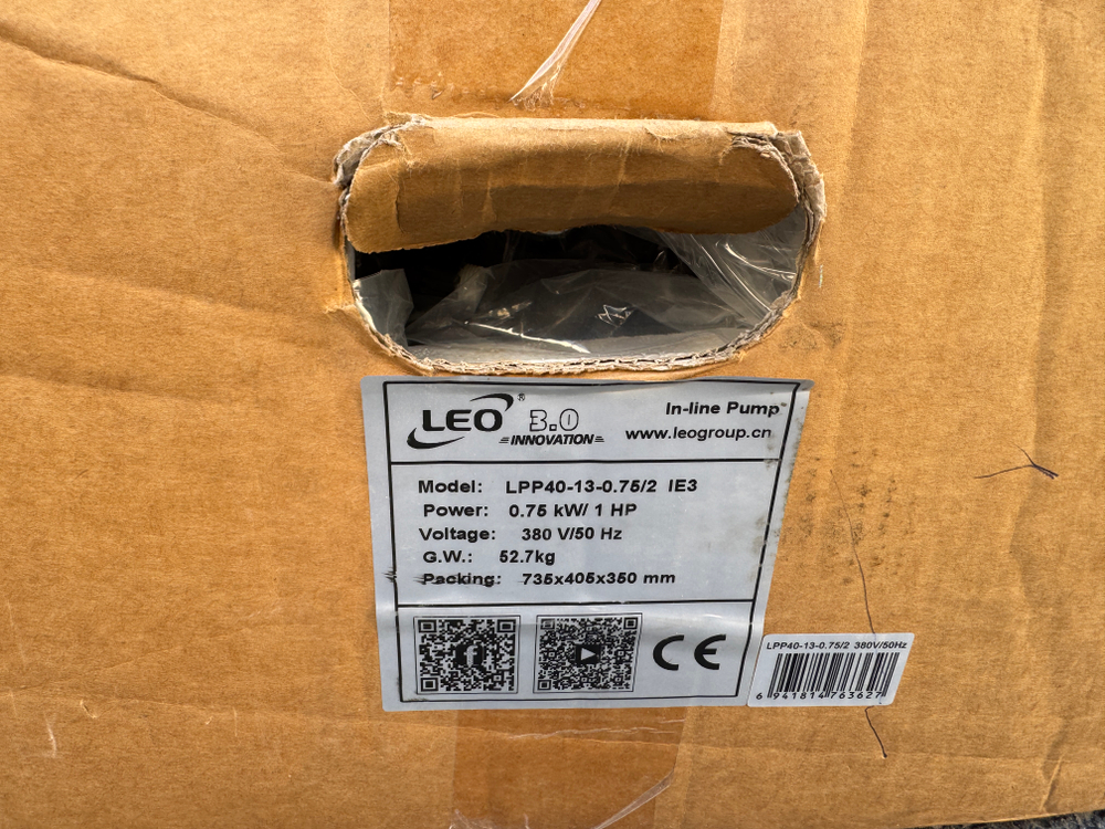 Насос LEO LPP40-13-0.75/2 (120C,IE3,16Bar) 380 В