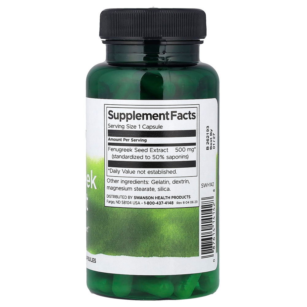 Swanson Vitamins, экстракт пажитника, 500 мг, 90 капсул