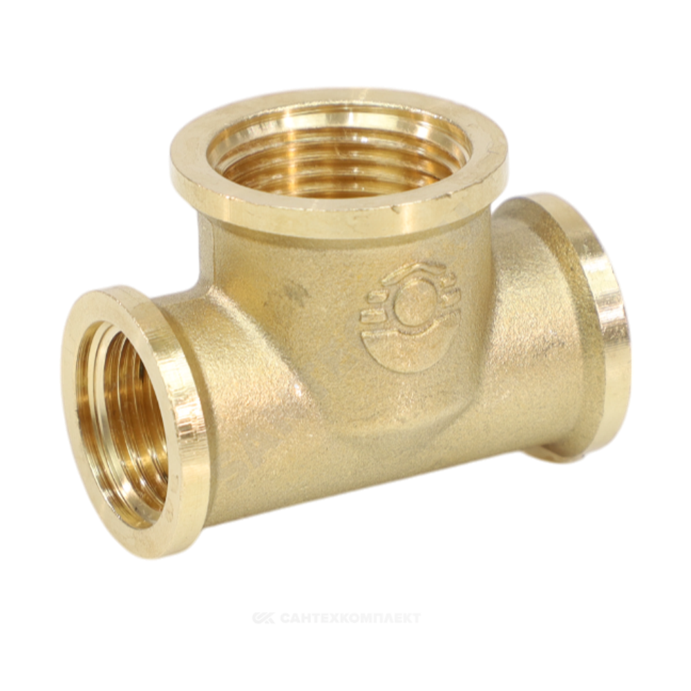 Тройник латунь переходной Ду 15х20х15 (1/2"х3/4"х1/2") ВР VALFEX VF.750.L.012.034.012