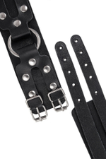 Оковы BDSM с двумя ремешками натуральная кожа чёрные