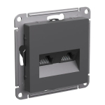 ATLASDESIGN РОЗЕТКА двойная компьютерная RJ45+RJ45 кат. 5e, механизм, БАЗАЛЬТ