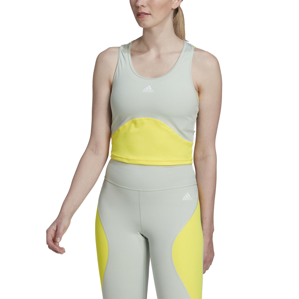 Женская теннисная майка adidas High Intensity Cropped Tank Top Women - Green
