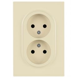 Розетка ЭРА Arktik 16-2107-02 без заземления двойная 2X2P 16А-250В слоновая кость | Эра Arktik