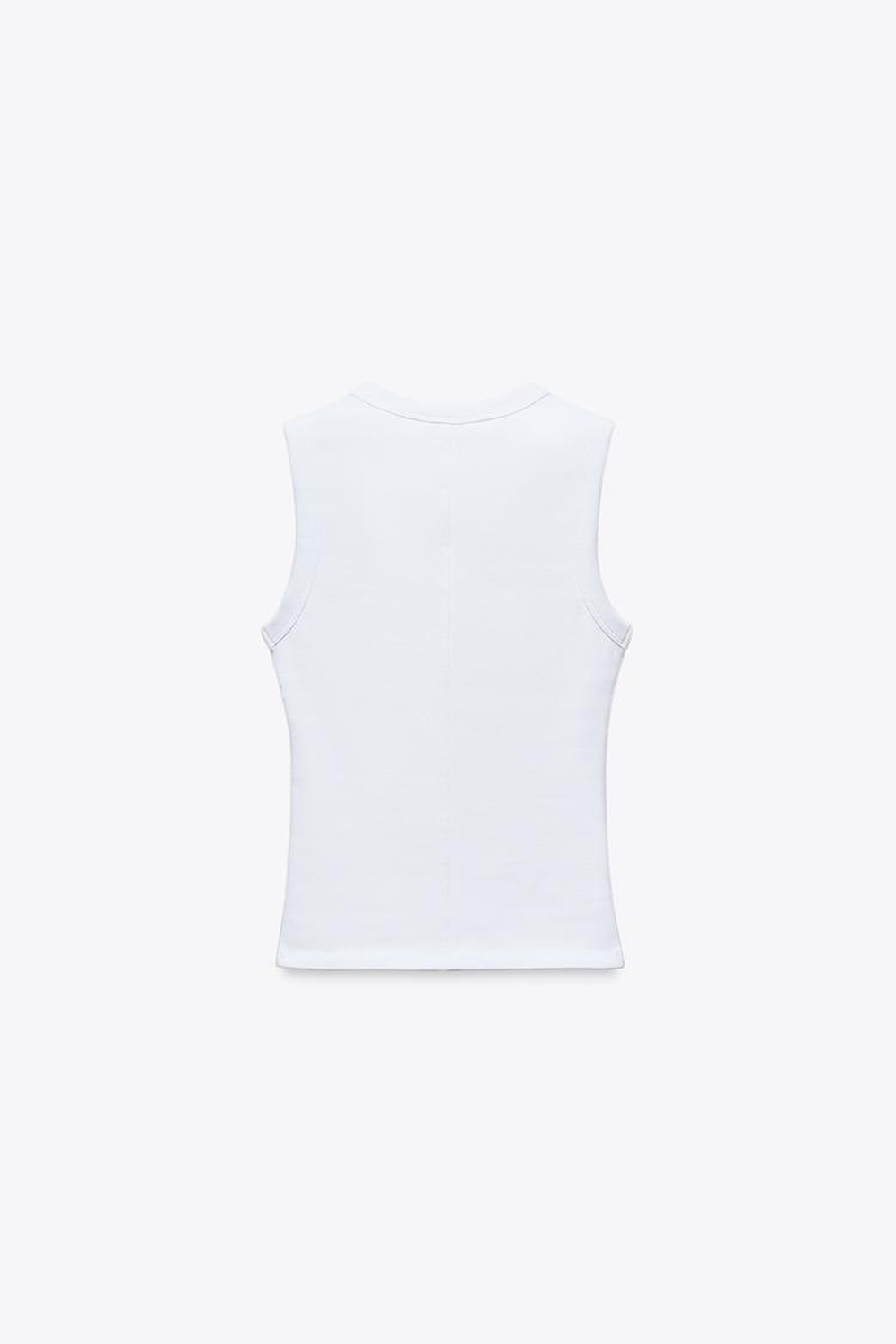 ZARA ТОП В РУБЧИК, БЕЛЫЙ