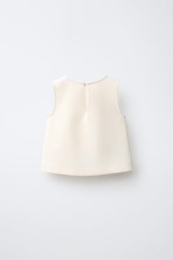 ZARA ТОП С БАНТАМИ, ЭКРЮ