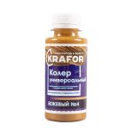 Колер универсальный Krafor №4, бежевый, 100 мл, 32152