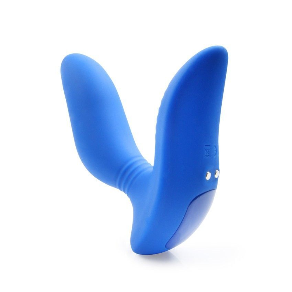 Синий вибромассажер простаты 3,5’’ Curve P-spot Massager - 12 см. (Цвет: синий)