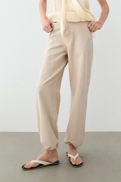 Massimo Dutti Брюки свободного кроя,бежевый