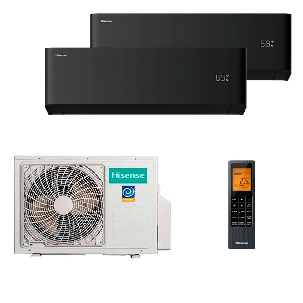 Мульти сплит-система Hisense на 2 комнаты (25+35 кв.м.) VIBE PRO CARBON