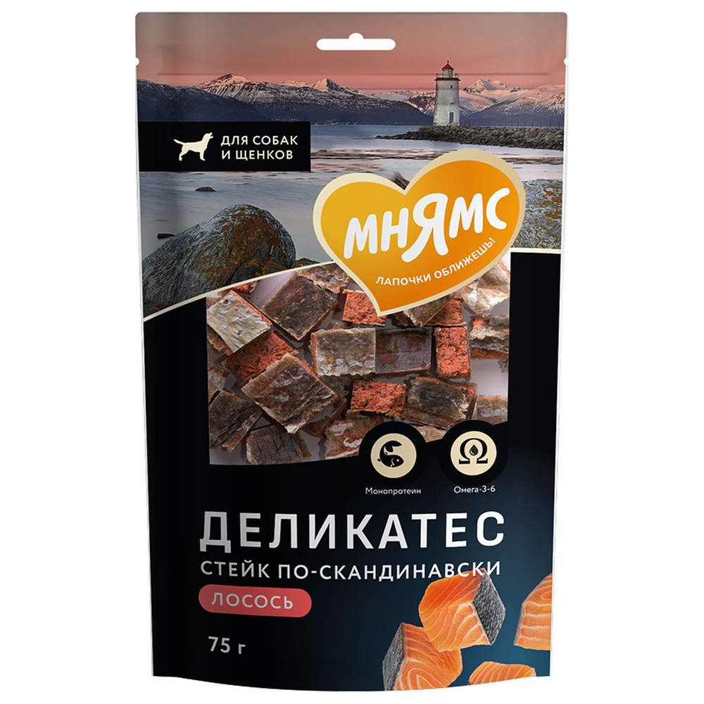Мнямс Лакомство Деликатес "Стейк по-скандинавски" для собак 75 г