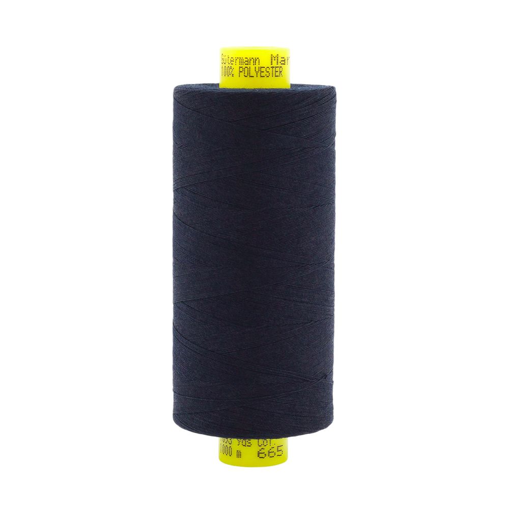 Нитка Gutermann Mara 150 (1000 метров), 1 кат., особо тонкая | 665 сине-черный