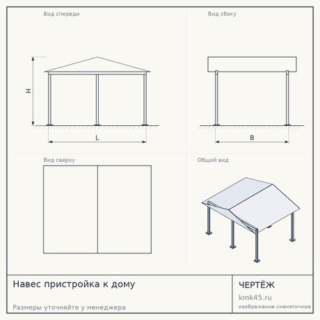 Навес пристройка к дому