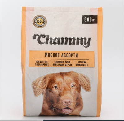 Сухой корм Chammy для собак мелких пород, мясное ассорти, 600 г