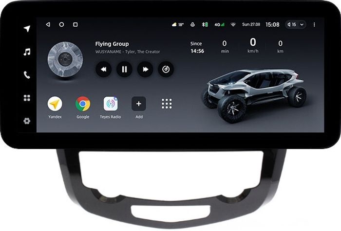 Магнитола для Nissan Qashqai J11 / X-Trail T32 / 2013-2022 (климат, рамка большая, без штатного 360) - Teyes LUX ONE ROUND монитор 12.3" 2K QLED на Android 10, Быстрая, CarPlay, 4G SIM-слот