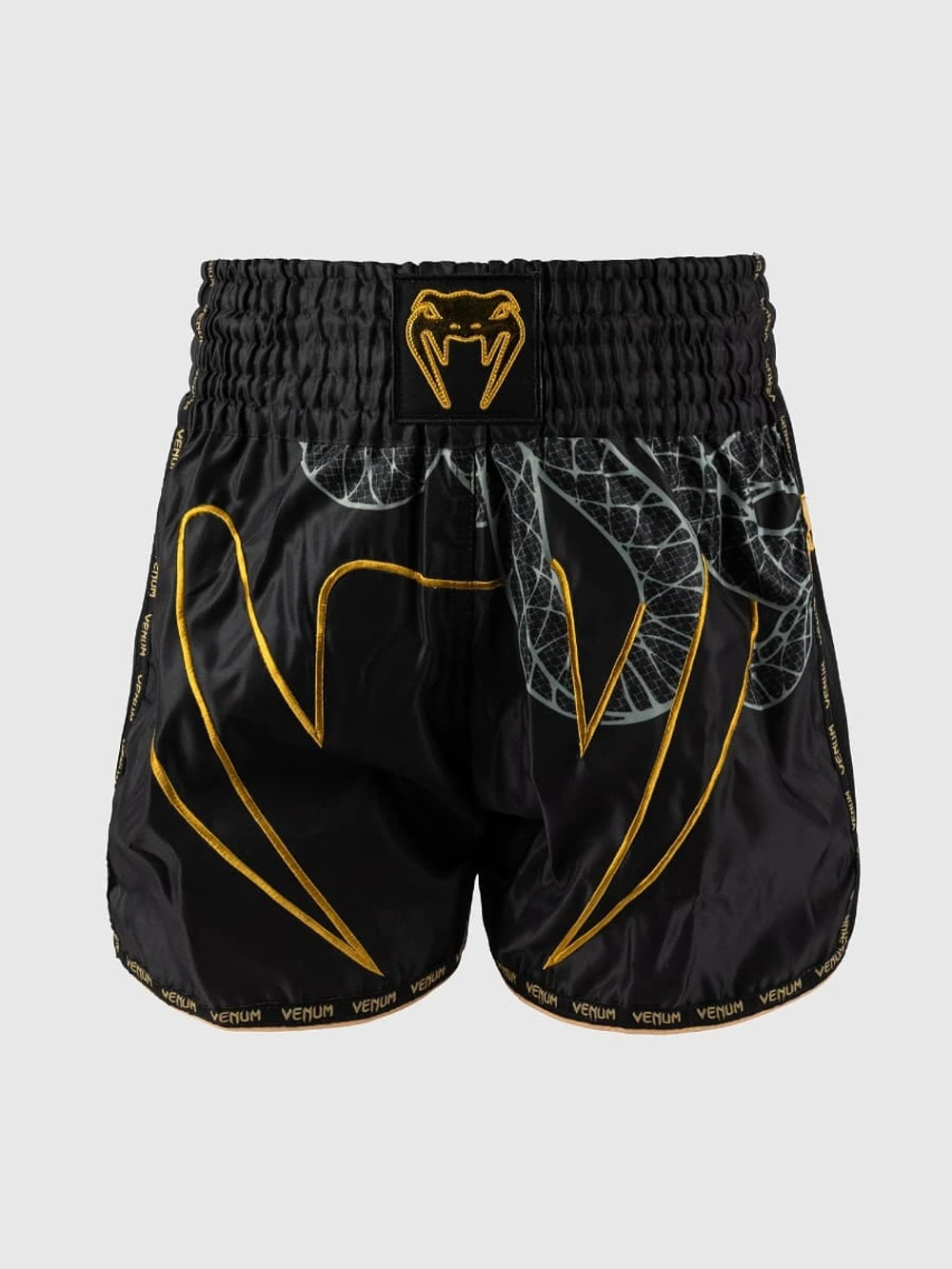 Шорты тайские Venum Serpenti Black/Silver/Gold