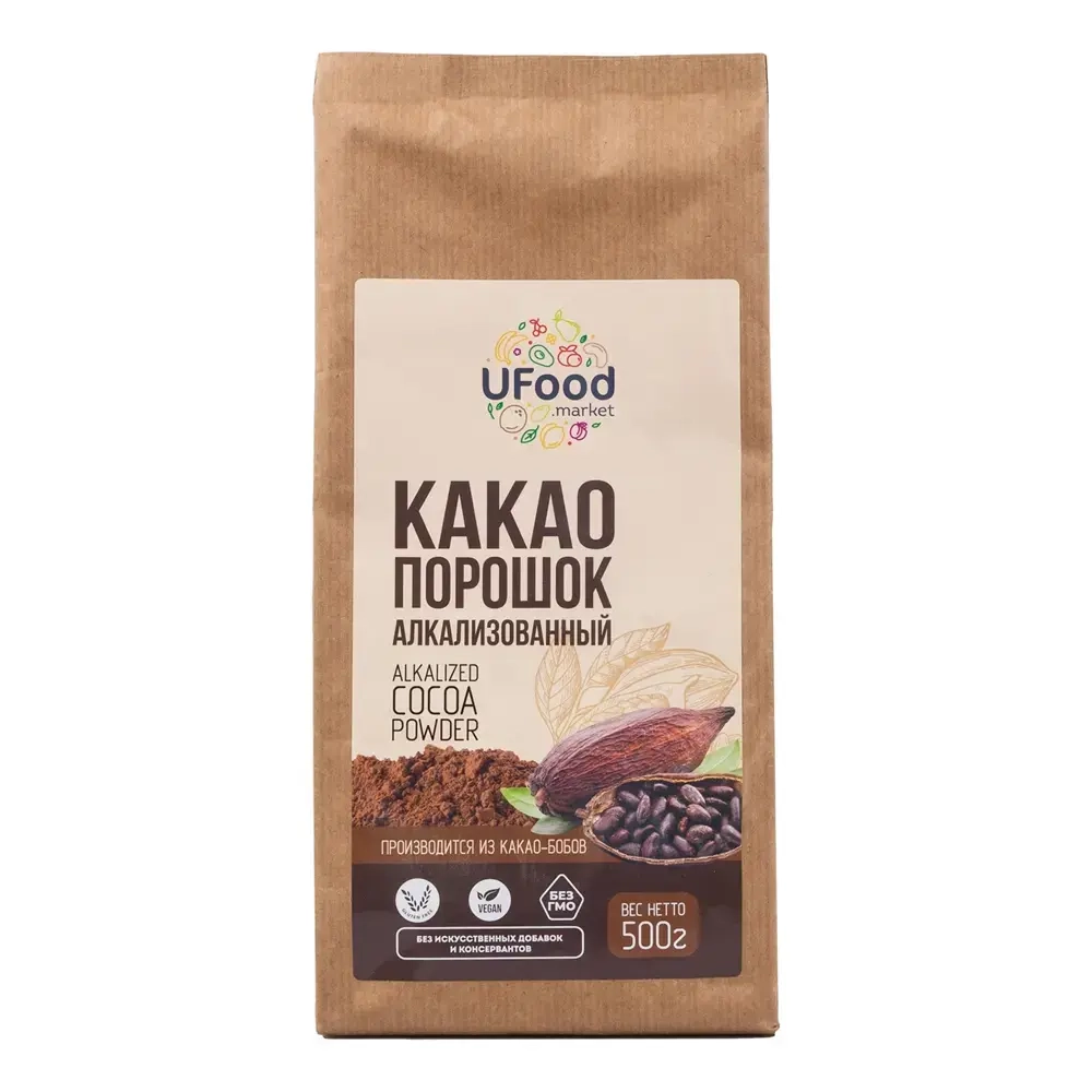 Какао-порошок, сорт Тринитарио, неалкализованный, натуральный UFOOD, 500 г
