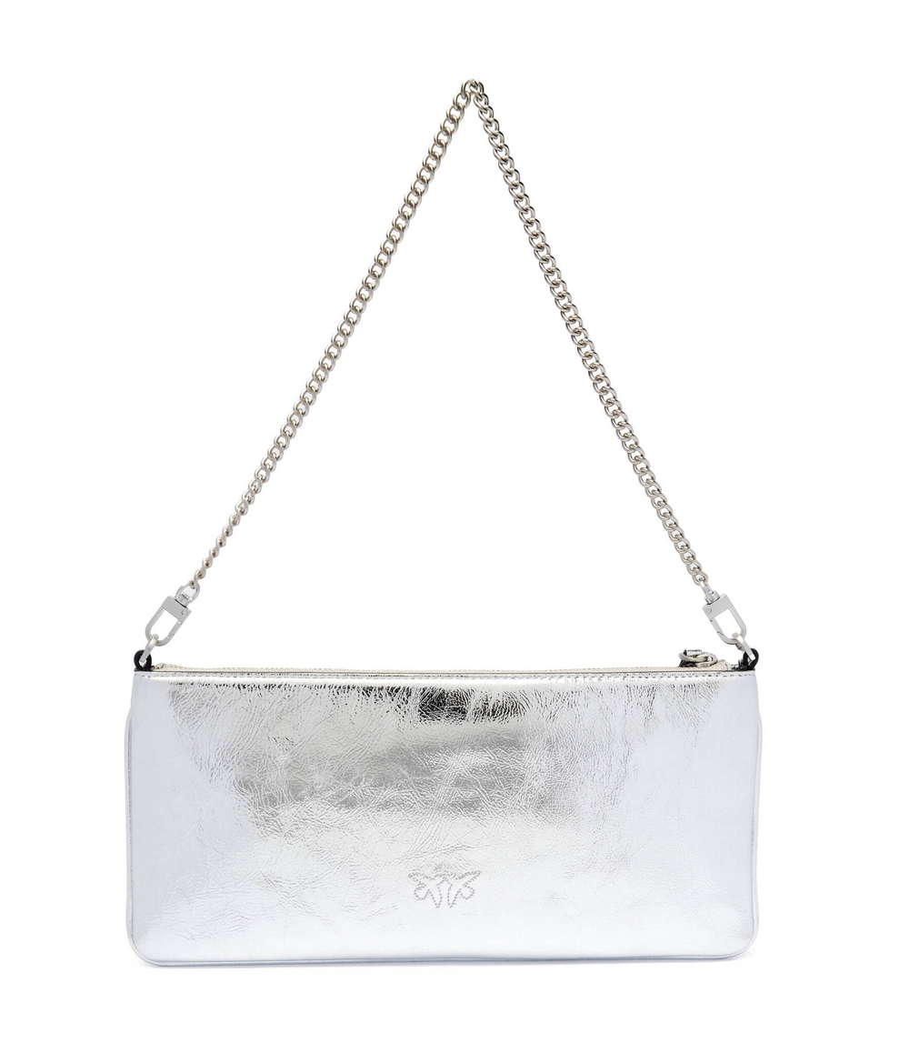 Кожаный клатч HORIZONTAL FLAT Pinko - серебряный(102747 A1VB)