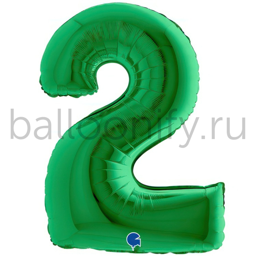 Шар ЦИФРА 2 Green 40" 102 см