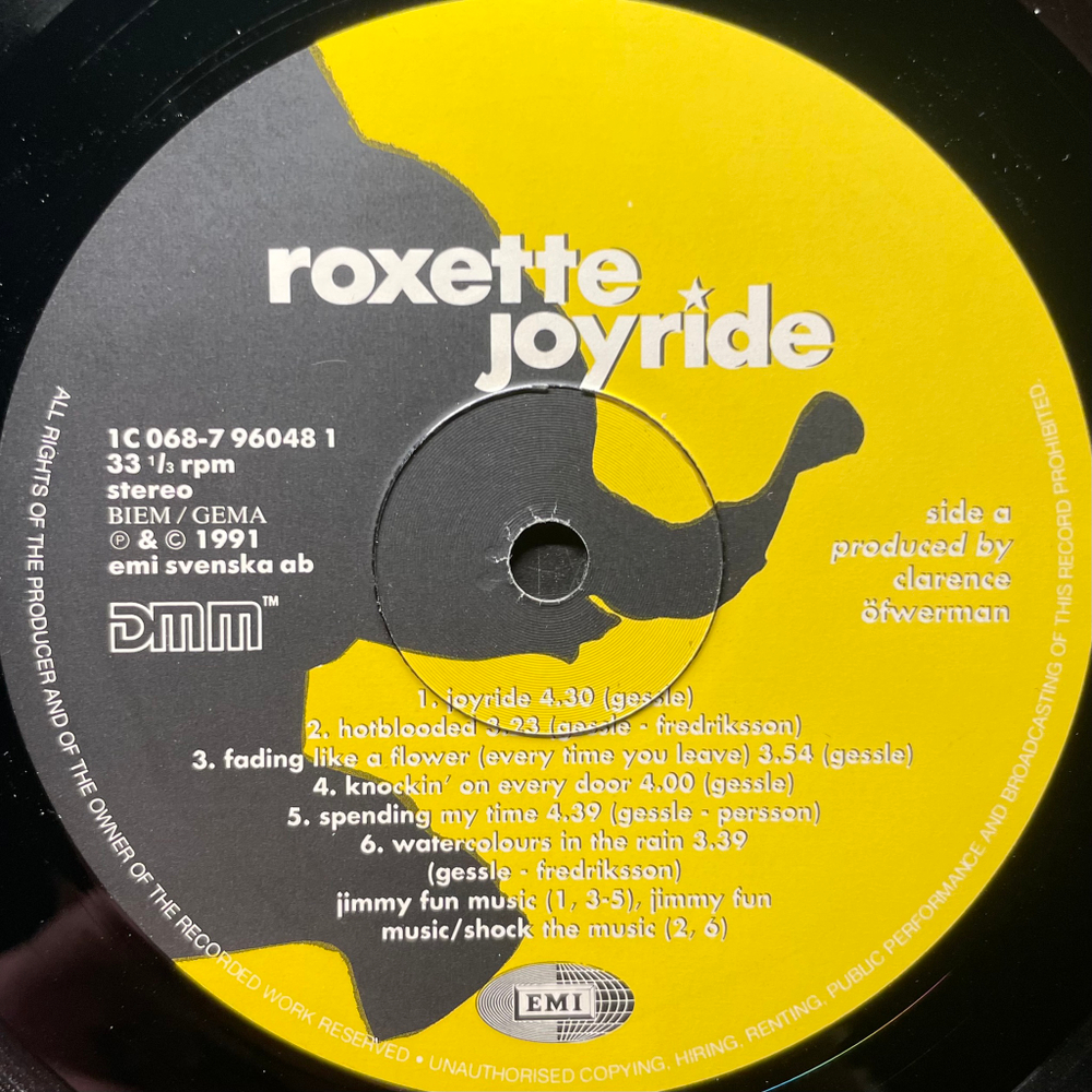 Roxette - Joyride (Германия 1991г.)