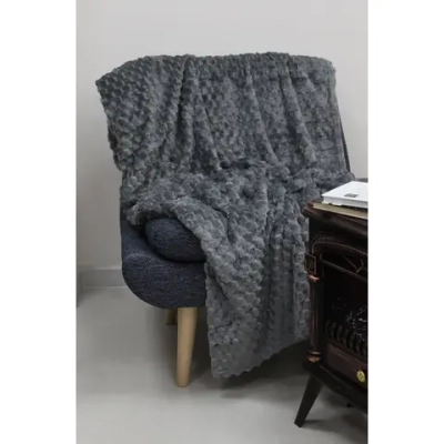 Плед 150*200см «Pompon», цвет серый, микрофлис, 240 гр/м²