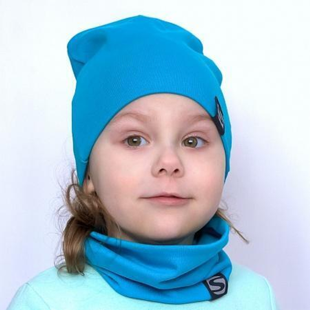 Комплект шапка+снуд р.50 Голубой (Smail)