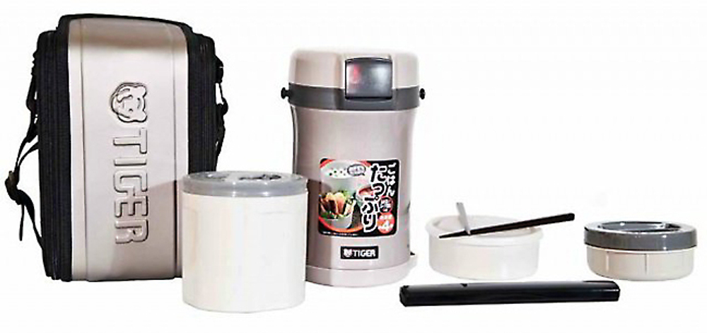 Термос для еды Tiger LWU-B170 Warm Silver с контейнерами