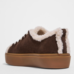 Замшевые кеды INUIKII Shearling Low Dark Brown на меху