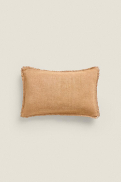 ZARA HOME ЛЬНЯНОЙ ЧЕХОЛ ДЛЯ ДЕКОРАТИВНОЙ ПОДУШКИ, ЖЕЛТОВАТЫЙ