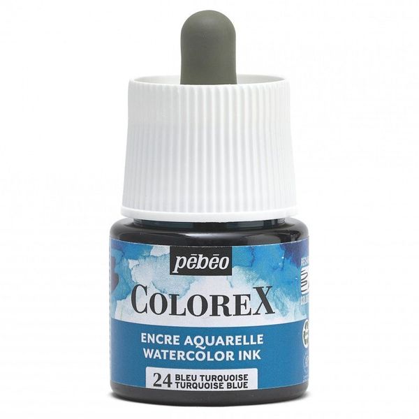 Краска акварель акварельные чернила Colorex 45 мл, бирюзовый, Pebeo 417024
