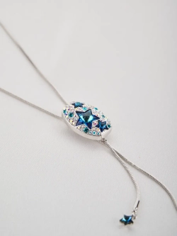 Колье-галстук Звездное небо с подвесками и кристаллами Swarovski
