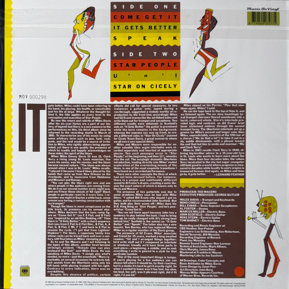 Miles Davis ‎– Star People (Голландия 2024г.) Orange/White