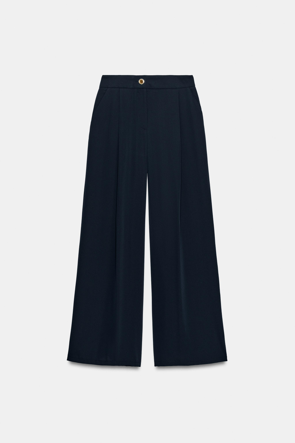 БРЮКИ ПАЛАЦЦО С ЗОЛОТИСТОЙ ПУГОВИЦЕЙ — ZARA